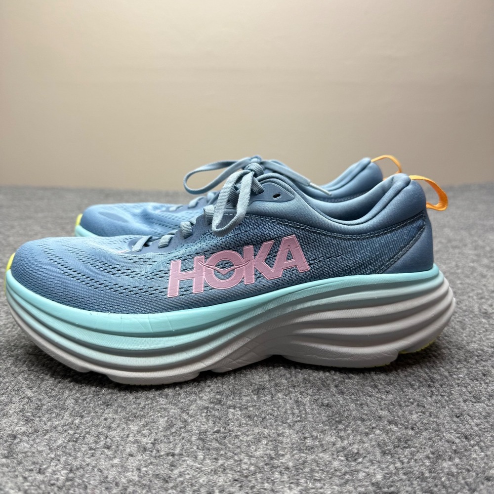 Hoka Bondi 8 Womens Running Shoes 10B Airy Blue Sunlit Ocean 1127952-SSK